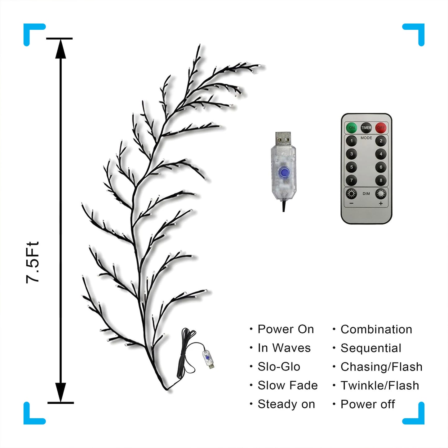 Willow Tree Branch Light Wall Rattan